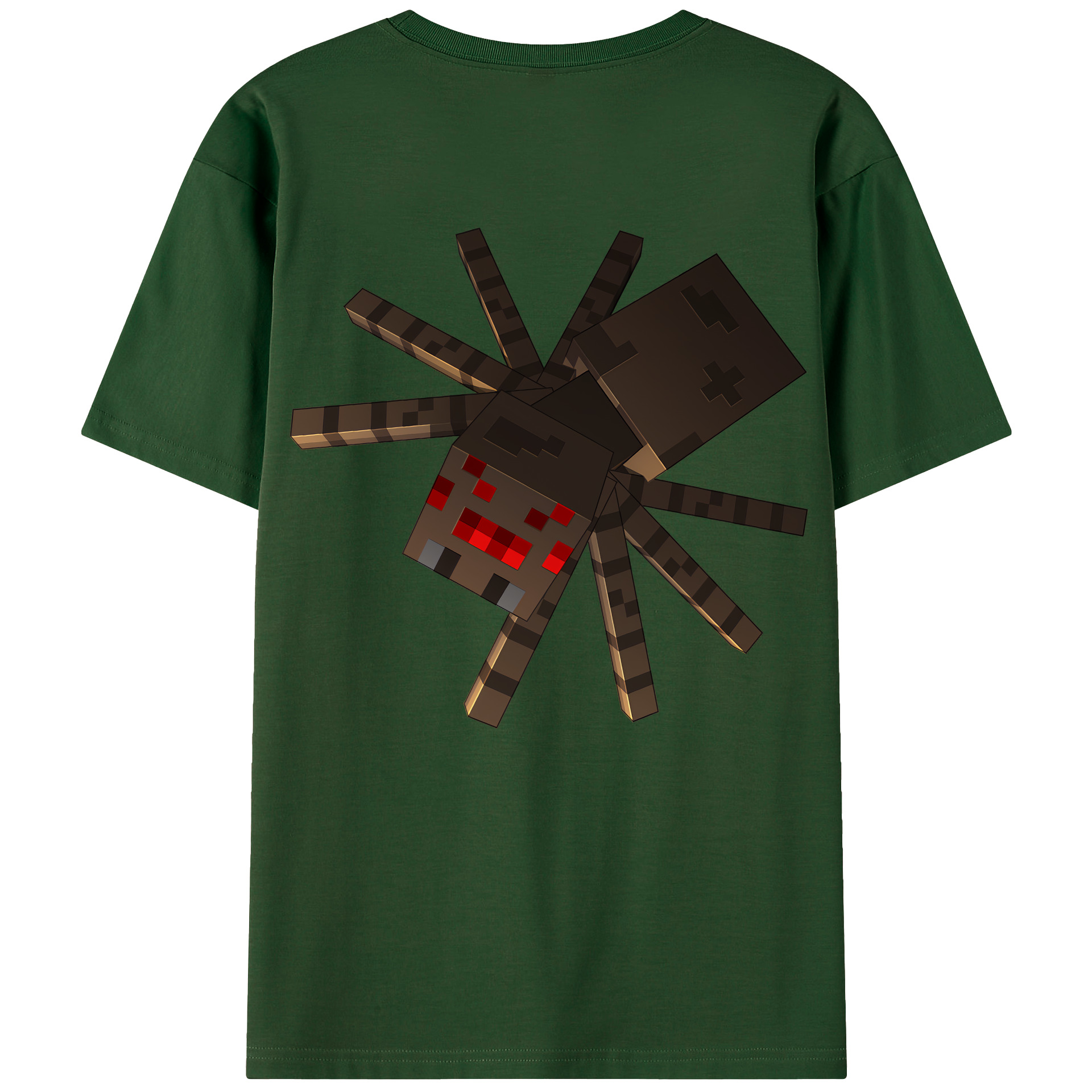 （画像用） マインクラフト ブロックの世界 Minecraft MC Block world 綿100％半袖Tシャツ（背面プリント）
